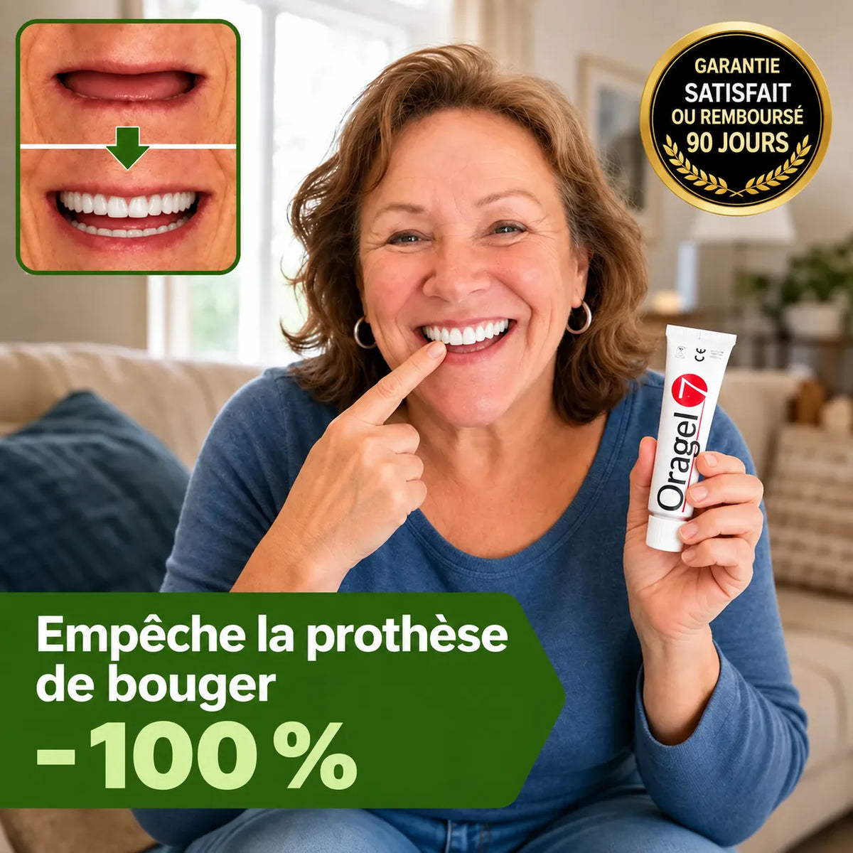 Oragel™ | Arrête 100 % des glissements de prothèses dentaires – Maintien sûr toute la journée