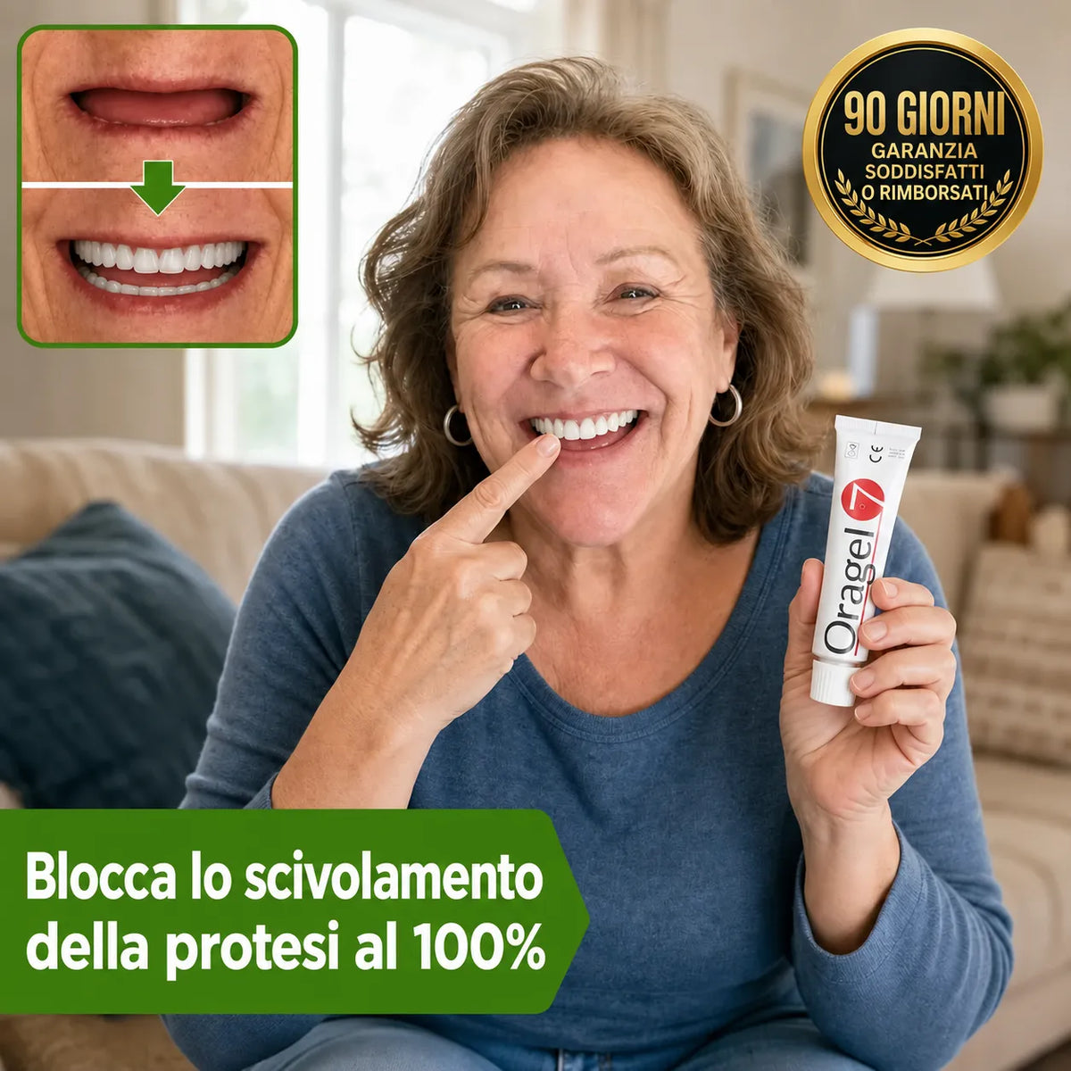 Oragel™ | Impedisce lo scivolamento della dentiera al 100% - Tenuta sicura per tutto il giorno