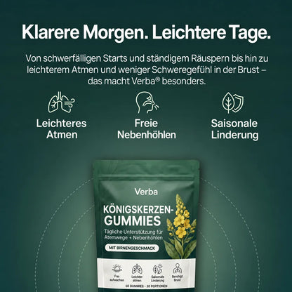 Königskerzen-Gummis: Festsitzenden Schleim lösen & in nur 7 Tagen wieder leichter atmen!