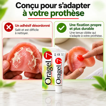 Oragel™ | Arrête 100 % des glissements de prothèses dentaires – Maintien sûr toute la journée