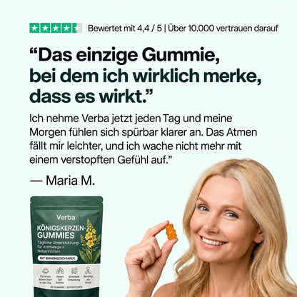 Königskerzen-Gummis: Festsitzenden Schleim lösen & in nur 7 Tagen wieder leichter atmen!